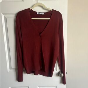 Zara Women's Burgundy Sweater